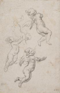 Domenico Piola - Four studies for angels