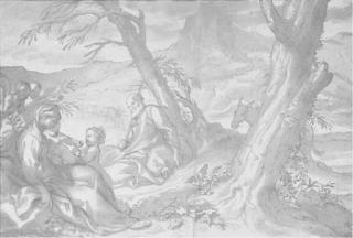 Domenico Piola - Le Repos pendant la Fuite en Egypte