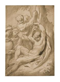 Domenico Piola - St. Sebastian Tended by St. Irene