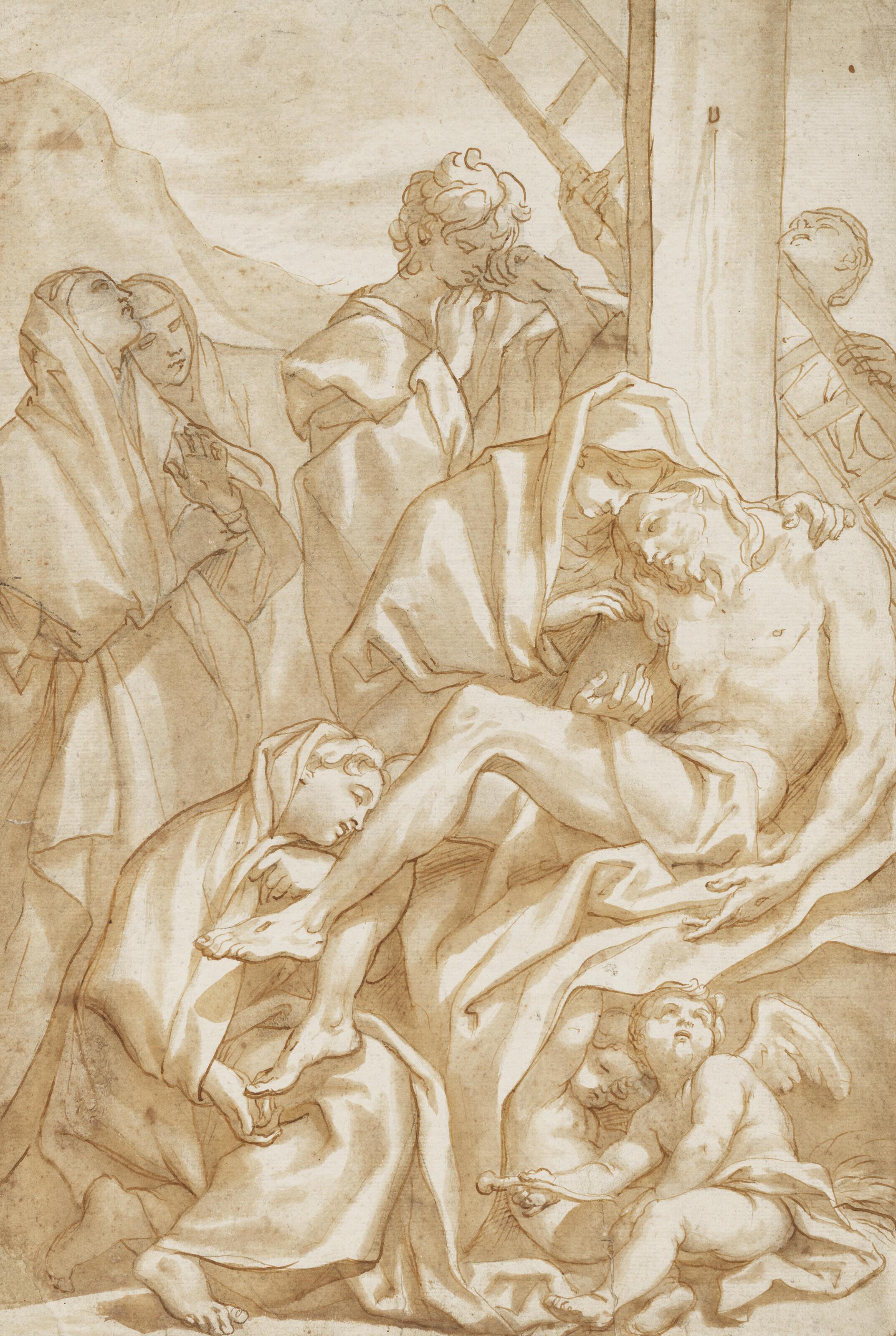 Domenico Piola - The Deposition of Christ