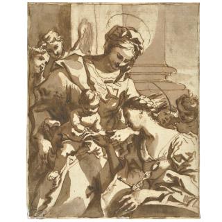 Domenico Piola - The Mystic Marriage Of St. Catherine