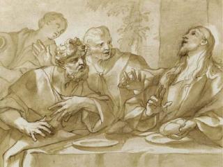 Domenico Piola - The supper of Emmaus