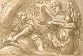 Domenico Piola - Tobie Et L\'Ange Dans Un Paysage