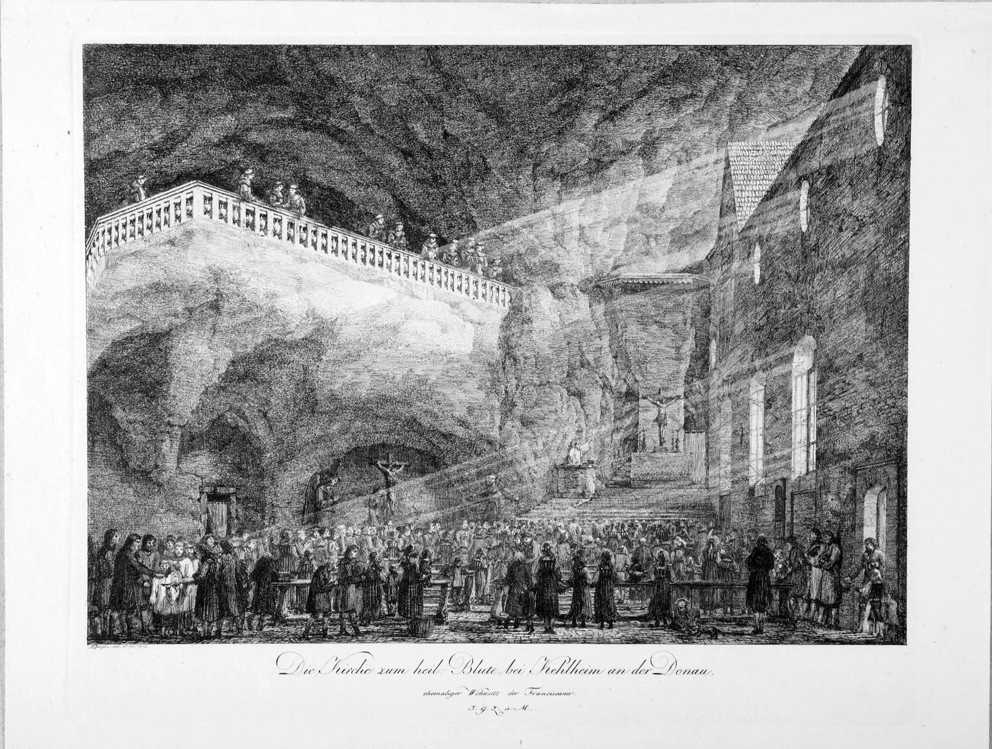 Domenico Quaglio - 2 Bll.: Schloss Trausnitz – Die Kirche zum Heiligen Blute