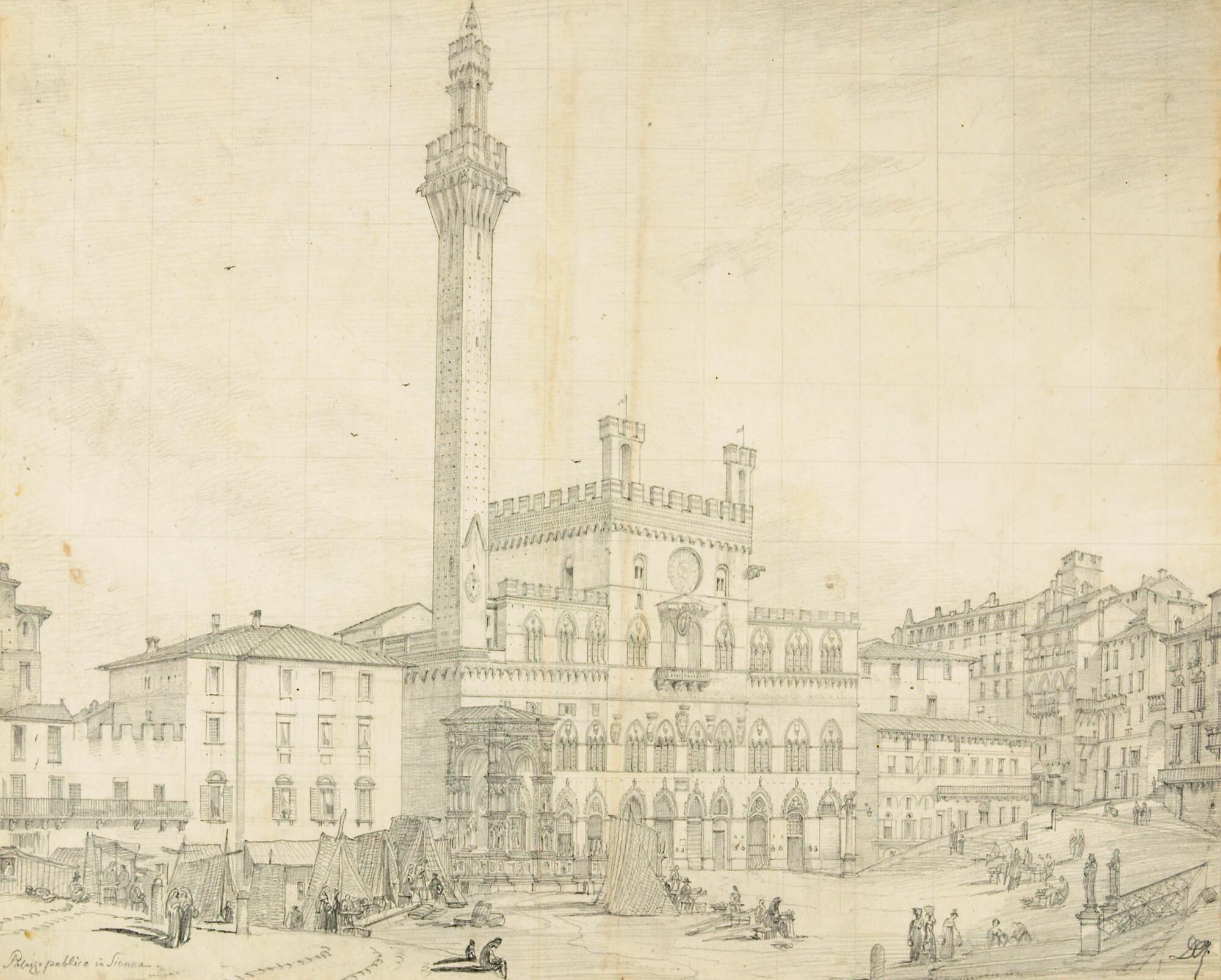 Domenico Quaglio - Der Palazzo Publico in Siena.