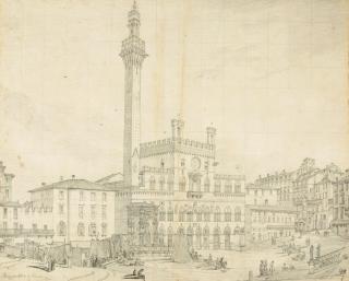 Domenico Quaglio - Der Palazzo Publico in Siena.
