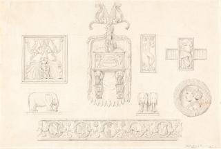 Domenico Quaglio - „Details: S. Francesco in Rimini“ (Elefanten).