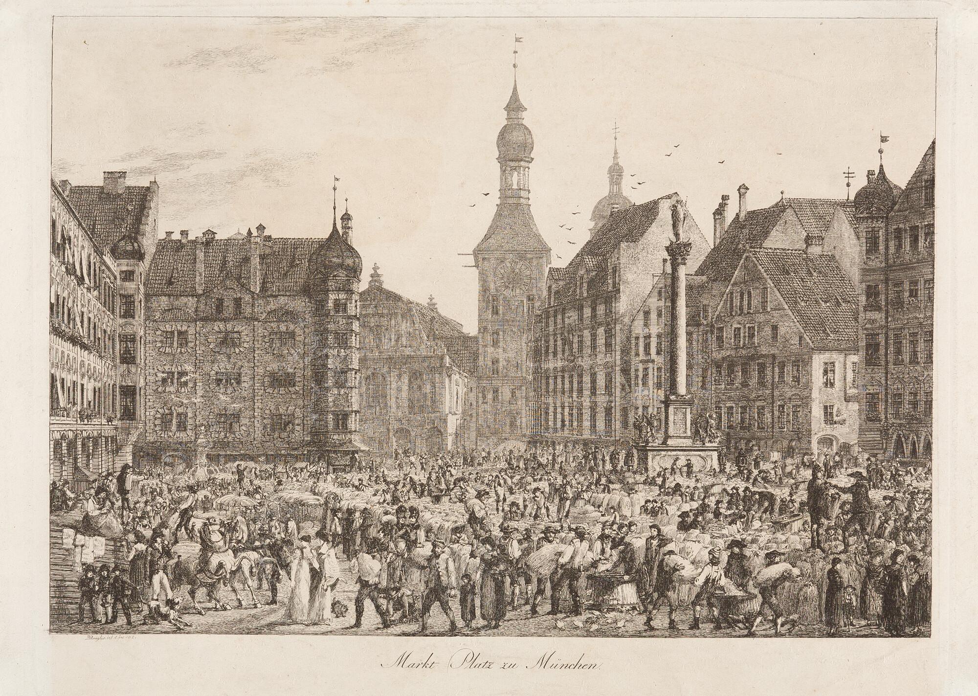 Domenico Quaglio - Marktplatz zu München.