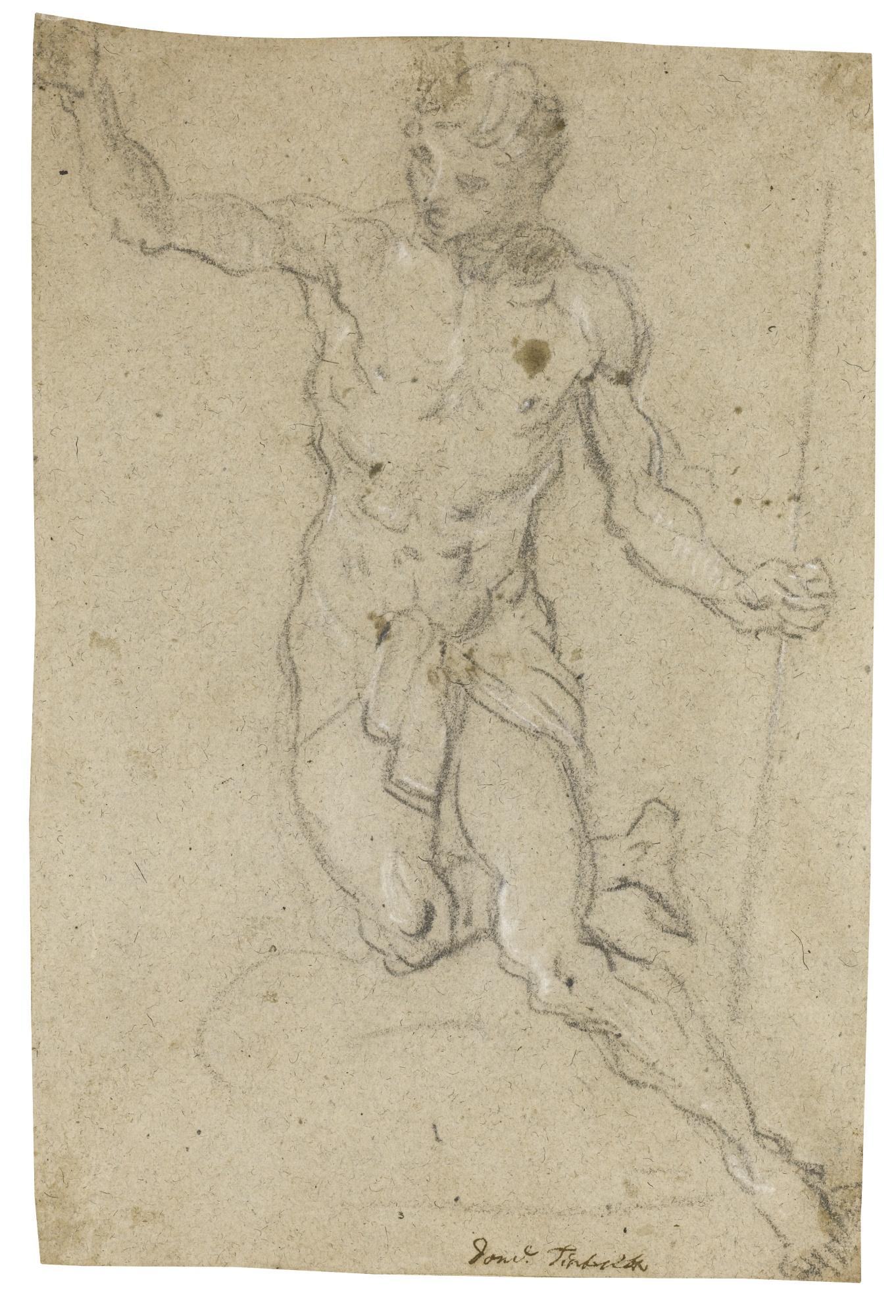 Domenico Robusti - Study For The Figure Of Saint John The Baptist