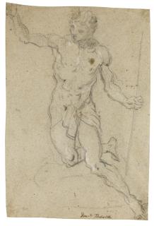Domenico Robusti - Study For The Figure Of Saint John The Baptist