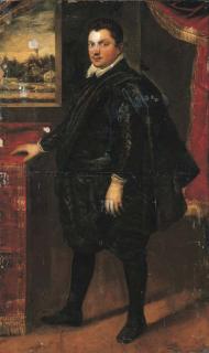 Domenico Tintoretto - Portrait of a gentleman, full-length, standing in an interior
