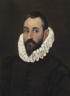 Doménikos Theotokópoulos, Called El Greco - Portrait of a gentleman, bust-length, in a black doublet and cartwheel ruff