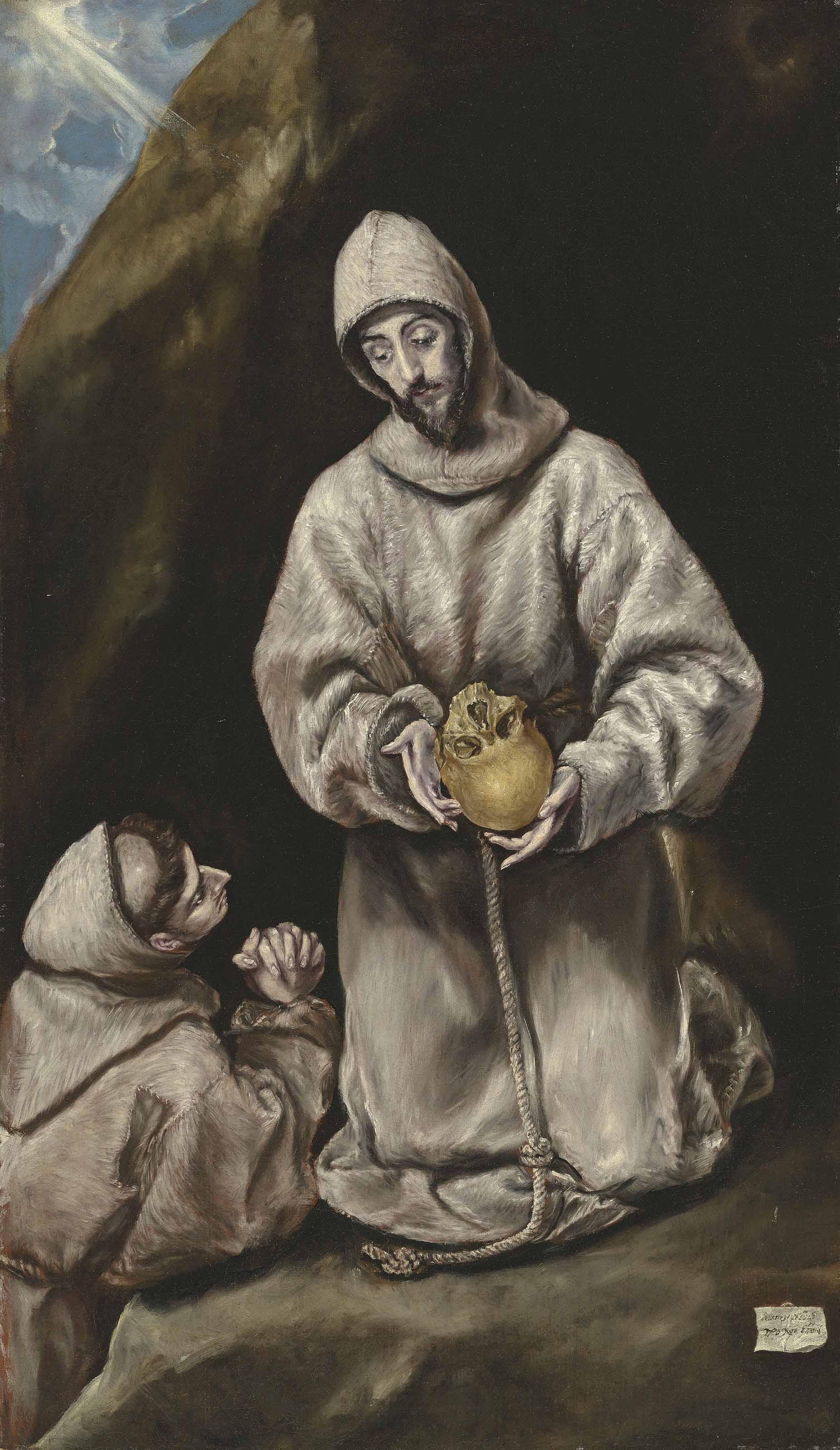 Doménikos Theotokópoulos, Called El Greco - Saint Francis And Brother Leo In Meditation
