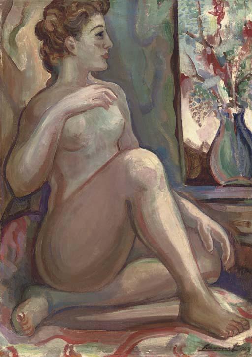 Domingo Ravenet - Desnudo con flores
