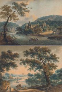 Dominic Michael Serres - Tintern Abbey on the Wye; and A tranquil stretch of the river
