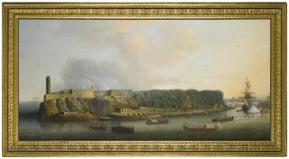 Dominic Serres, R.A. - The Capture Of Havana, Cuba, 1762: View Of The Morro Castle And Boom Defence Before The Attack
