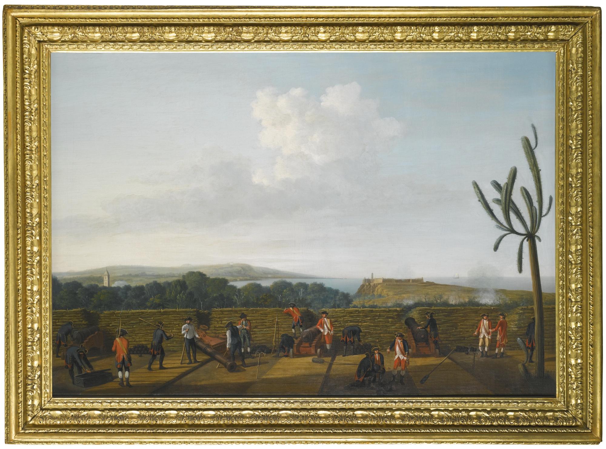 Dominic Serres, R.A. - The Capture Of Havana, Cuba, August 1762: The English Battery Before The Morro Castle 