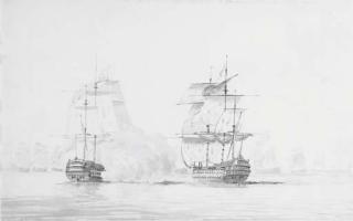 Dominic Serres - The Ville de Paris Striking Her Colours To H.M.S. Formidable At The Battle of The Saintes, 12Thapril 1782