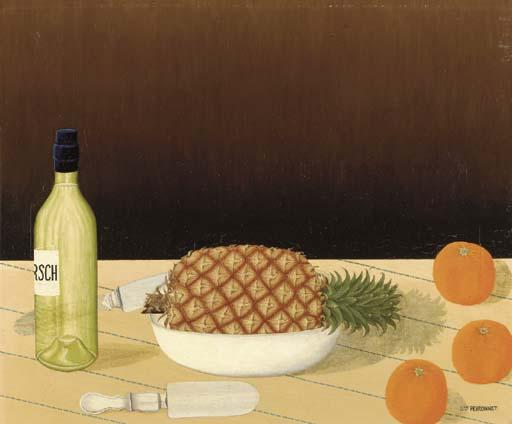 Dominique Peyronnet - Nature morte avec ananas et oranges