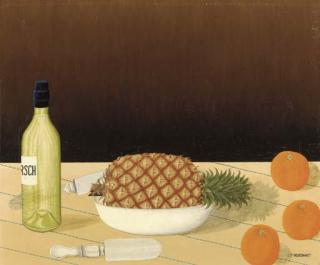 Dominique Peyronnet - Nature morte avec ananas et oranges