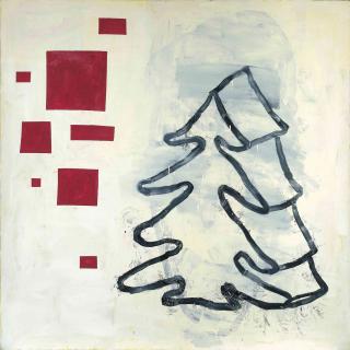 Donald Baechler - Abstraktes Bild Mit Baum (Abstract Painting With Tree)