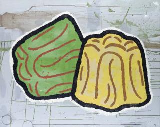 Donald Baechler - Green And Yellow Still Life