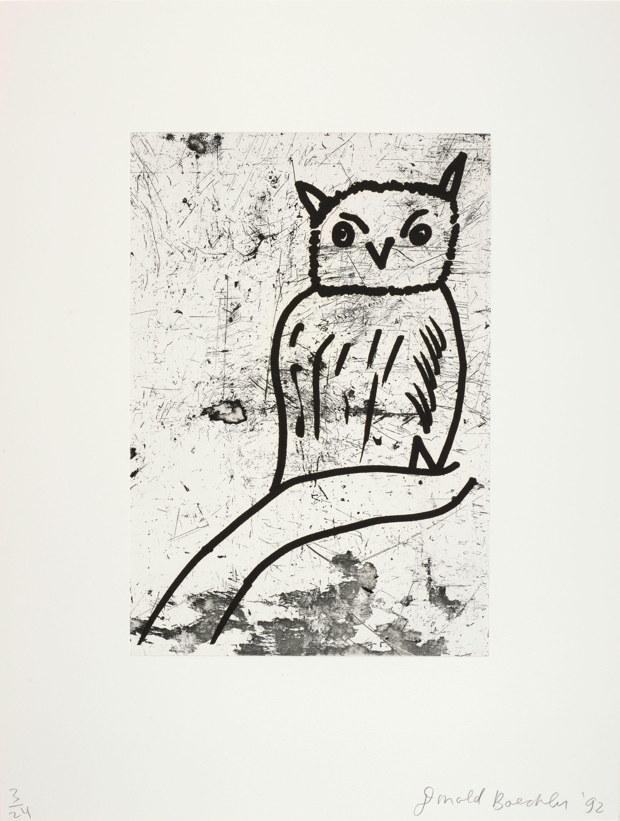 Donald Baechler - Owl Portfolio (7 works)