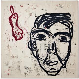 Donald Baechler - Self-Portrait as Jasper Johns