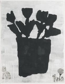 Donald Baechler - The Magic Puddingsigned With Monograms And Dated 2006; Signed, Titled And Dated On The Reverse, Gypsum, Gouache, Pencil And Collage On Paper