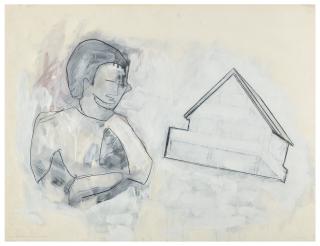 Donald Baechler - The Saint Sees a Building in a Dream