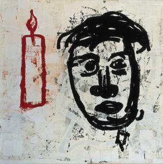 Donald Baechler - Untitled (Head With Candle)