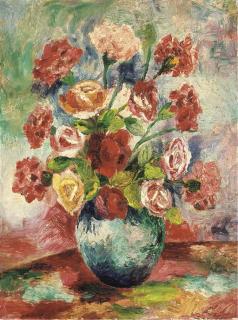 Donald Bain - Pink and red carnations