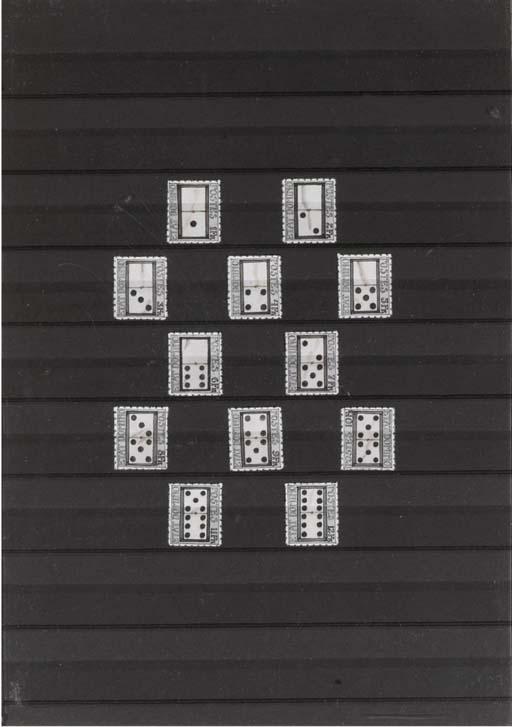 Donald Evans - Domino - 12 stamps in one frame