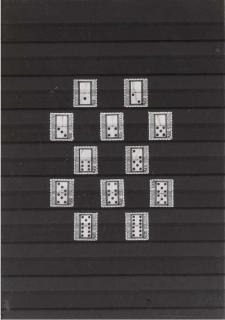 Donald Evans - Domino - 12 stamps in one frame