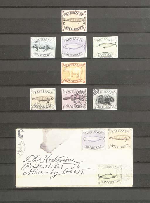 Donald Evans - Lichaam En Geest - Eight Stamps And One Envelope In A Frame