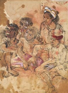 Donald Friend - Group of Children