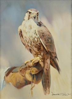 Donald Grant - A perched falcon