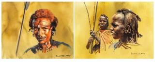 Donald Grant - Two Masai oil studies (i-ii)