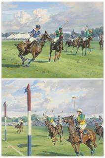 Donald Grant - Two polo scenes: Going for the ball; and At the goal