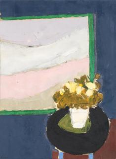 Donald Hamilton Fraser R.A. - Flowers in Front of Painting