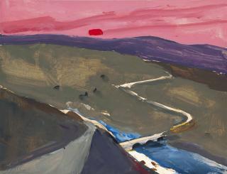 Donald Hamilton Fraser, R.A. - Landscape Study, Pink Sky