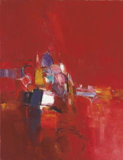 Donald Hamilton Fraser, R.A. - Red landscape with domes and bridge