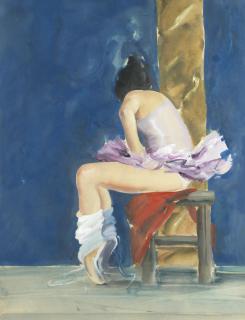 Donald Hamilton Fraser R.A. - Seated Dancer, Lilac Tutu
