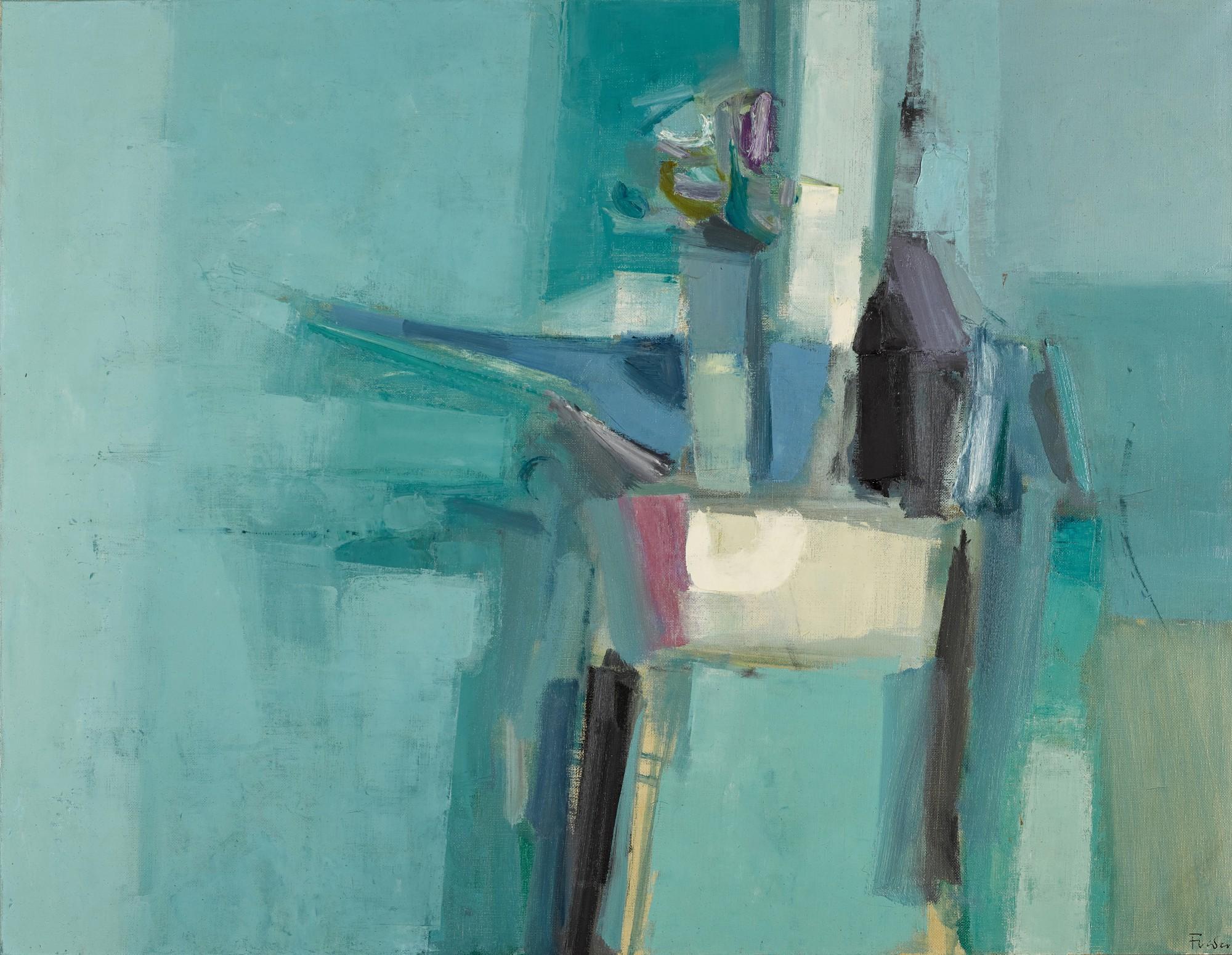 Donald Hamilton Fraser - Still Life With Flask And Flowers