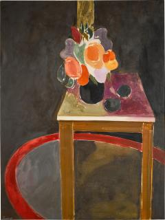 Donald Hamilton Fraser - Table With Flowers And Red Mat