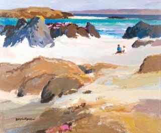 Donald McIntyre - Two Figures on the Beach, Iona