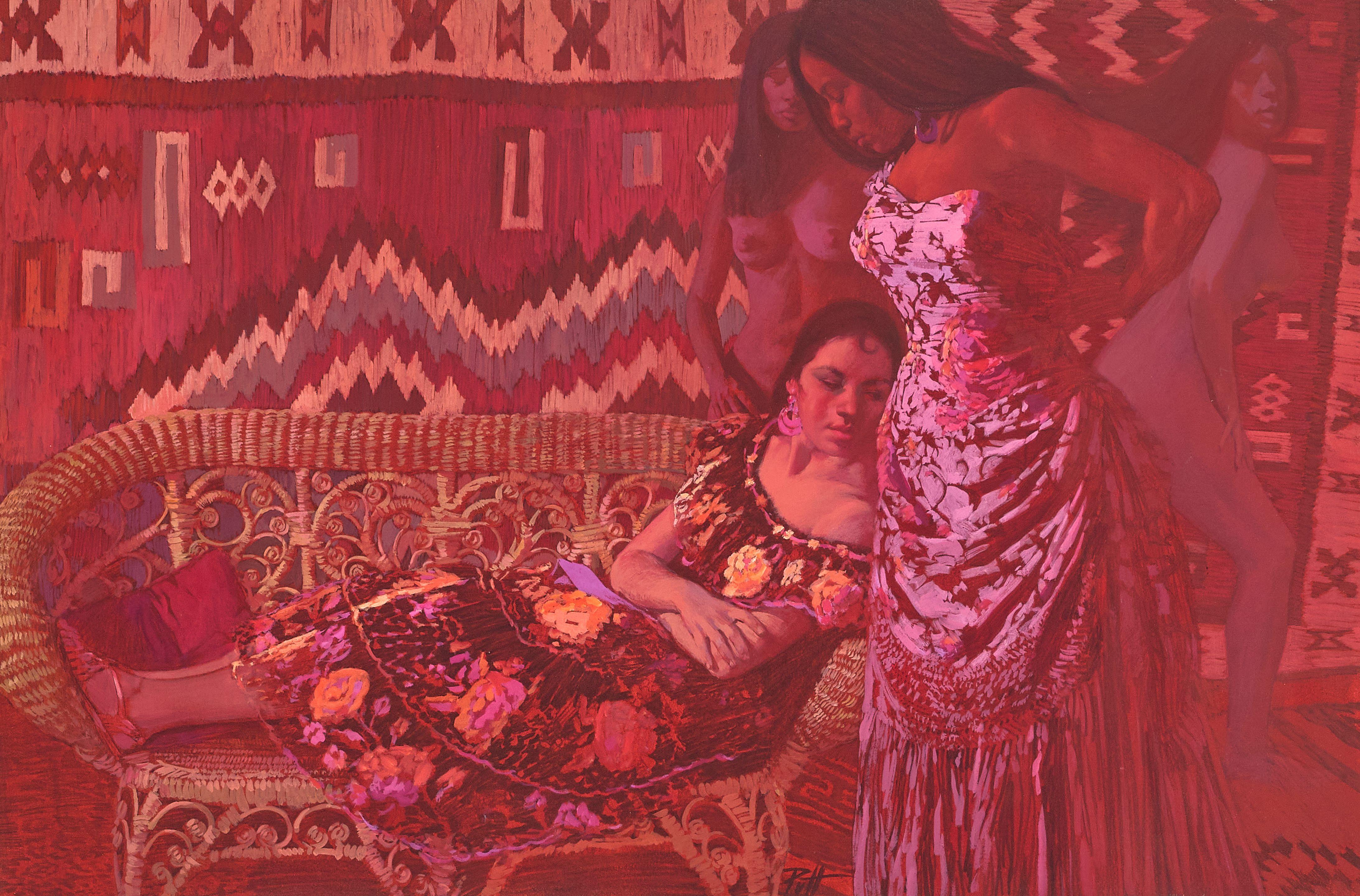 Donald Putman - Four Mexican women in an interior