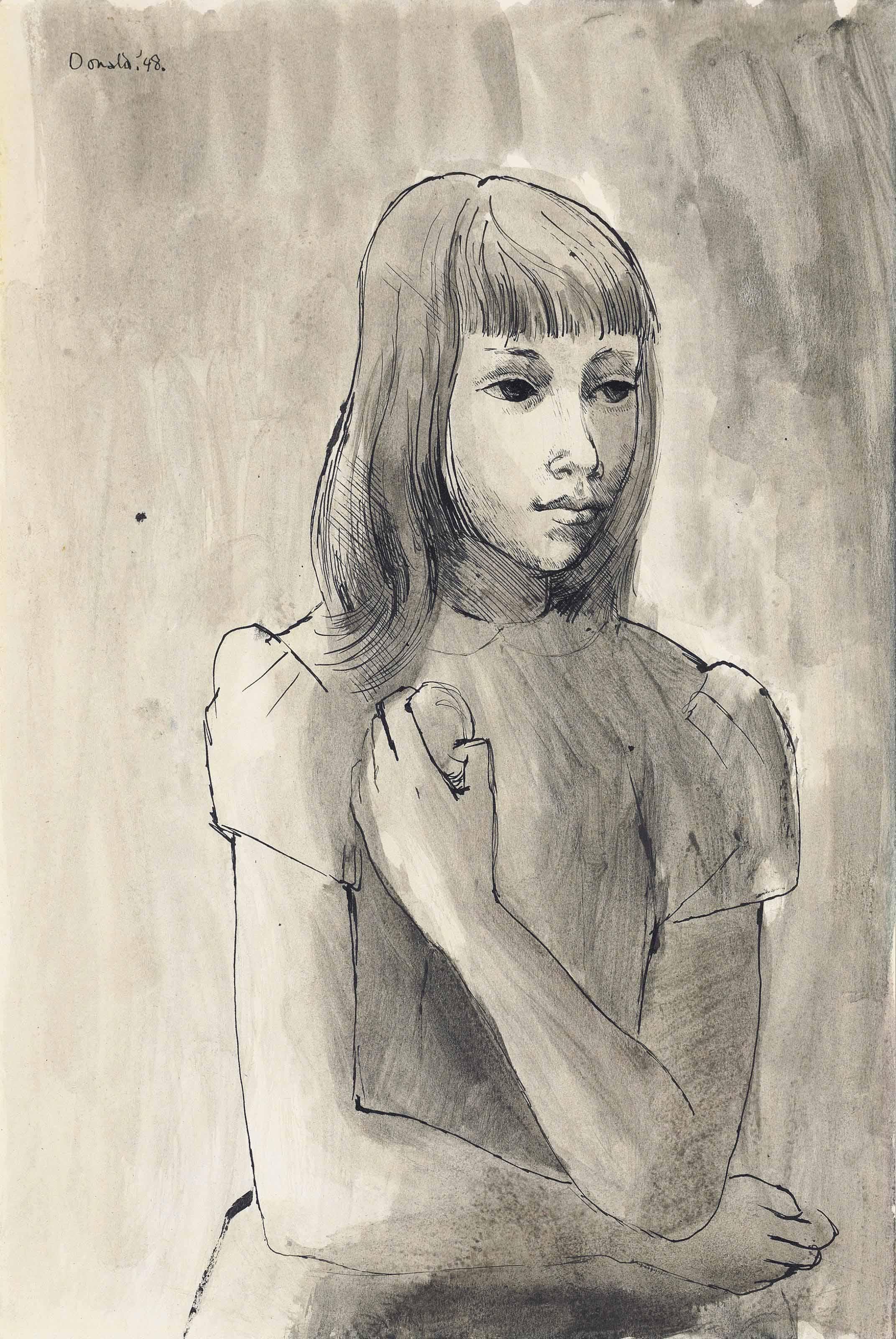 Donald Stuart Leslie Friend - Portrait Of A Girl