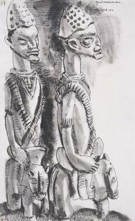 Donald Stuart Leslie Friend - Totem Figures: Two Horsemen