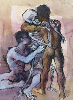 Donald Stuart Leslie Friend - Two Negroes Playing with a Skeleton